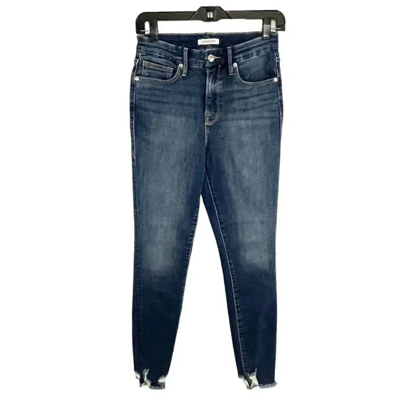 Good American Dark Wash Mid Rise Good Legs Skinny Jeans Women's Size 6/28 - Picture 1 of 8